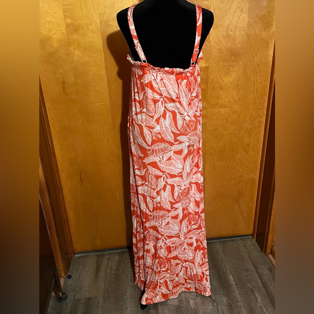 Serra Large Orange and White Floral Maxi Dress - Picture 5 of 6